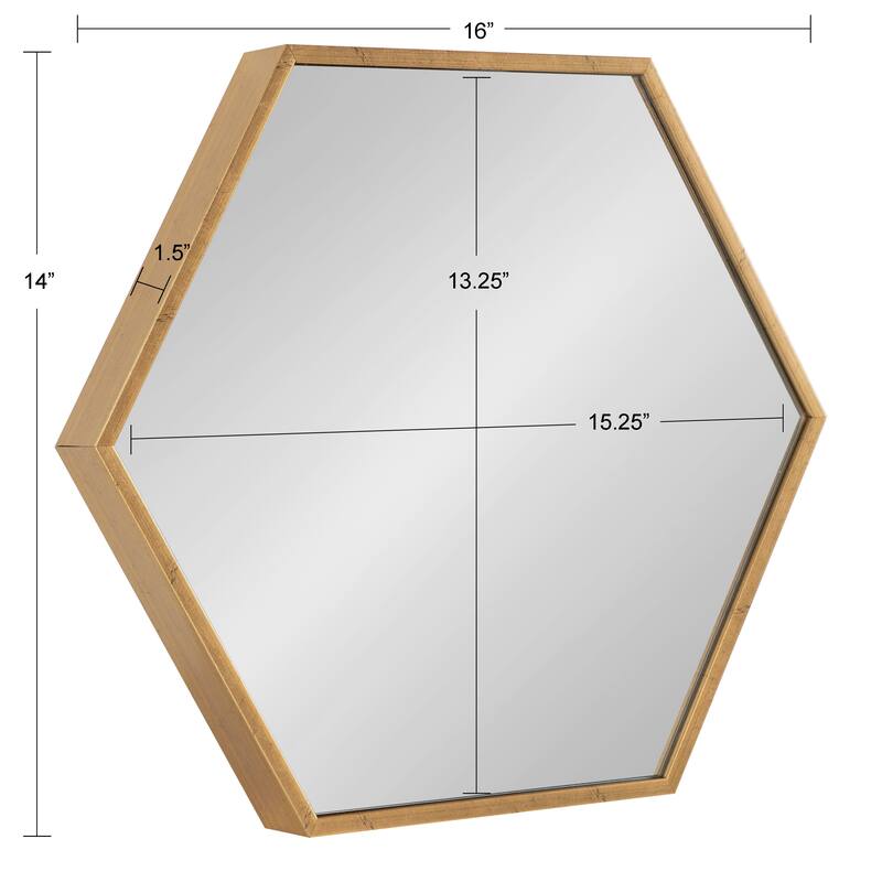 Kate and Laurel Rhodes Framed Hexagon Wall Mirror Set