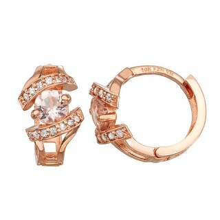 gioelli 10k hoop morganite earrings diamond rose gold