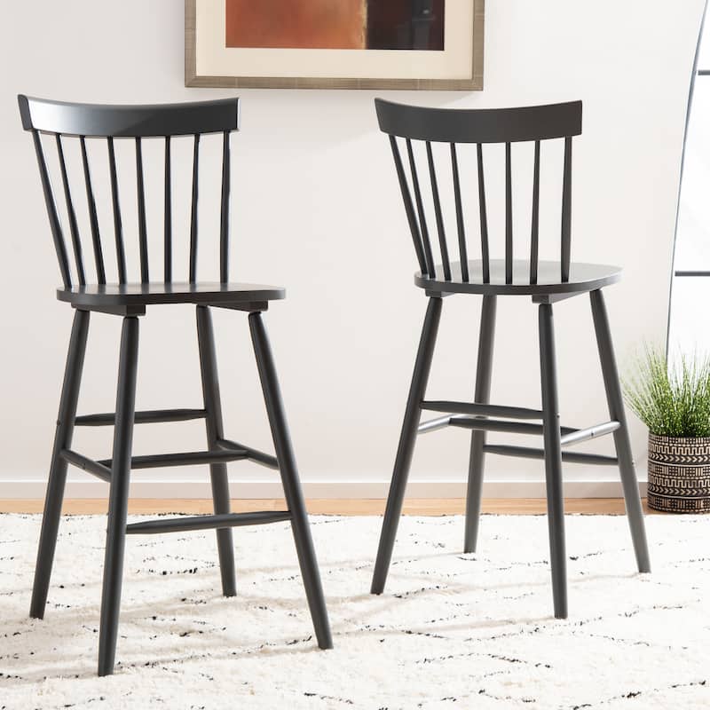 SAFAVIEH Belva 30-inch Spindle Farmhouse Bar Stool (Set of 2) - 20" W x 21" D x 44" H - 20"W x 21"D x 44"H