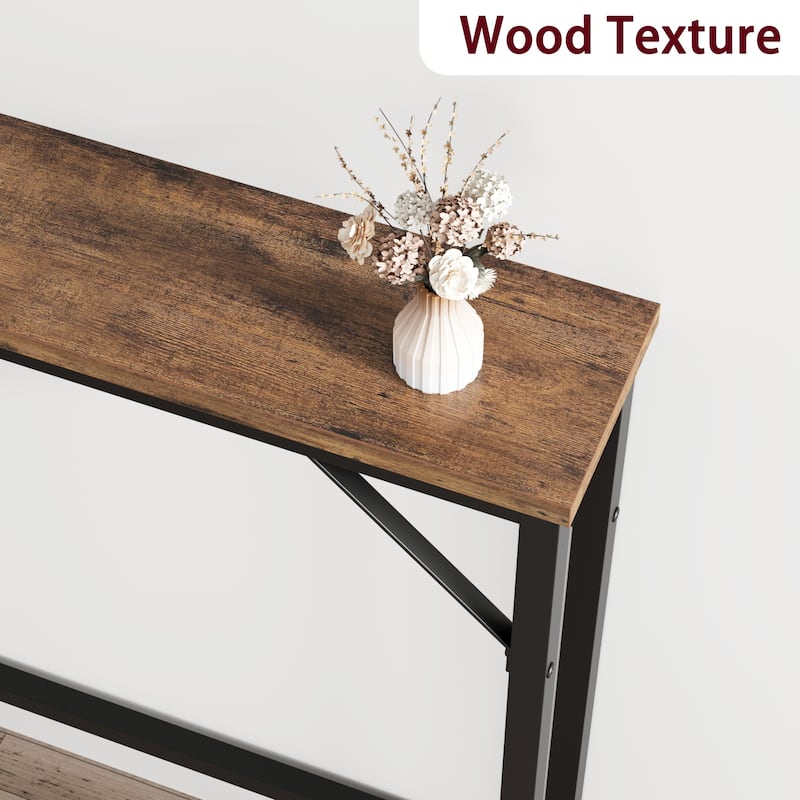 5.9" Narrow Sofa Table, Skinny Console Table with Storage