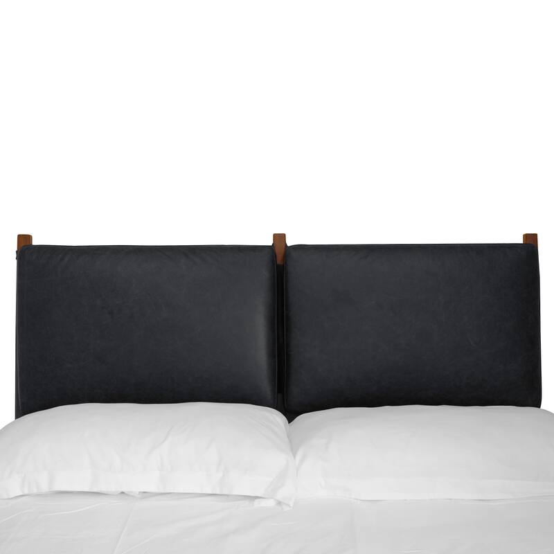 Poly & Bark Truro Bed Headboard Cushion Set - Onyx Black - Queen