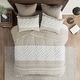preview thumbnail 40 of 50, INK+IVY Mila 3 Piece Cotton Duvet Cover Set with Chenille Tufting Taupe - King