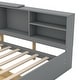 preview thumbnail 19 of 23, Twin Wooden Platform Bed Frame with Upholstered Storage Headboard