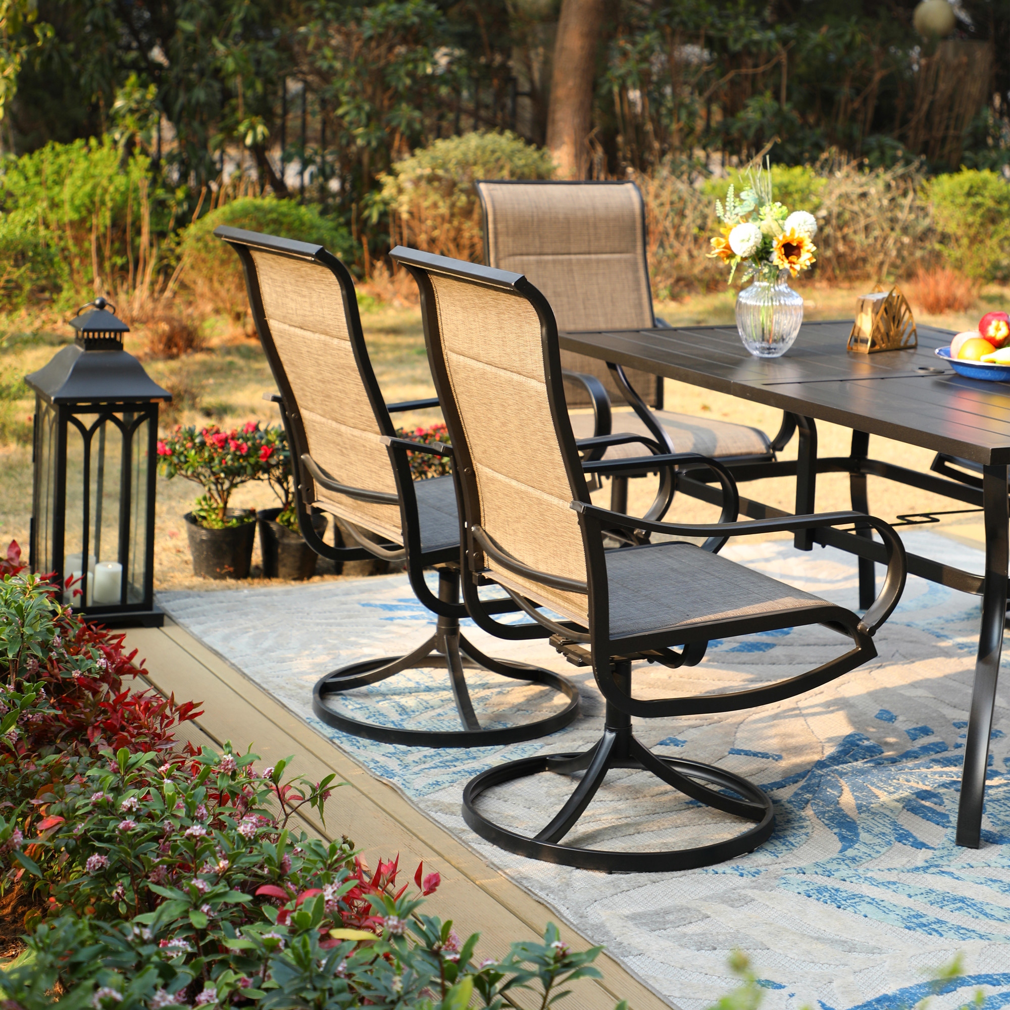 Slingback swivel patio clearance chairs
