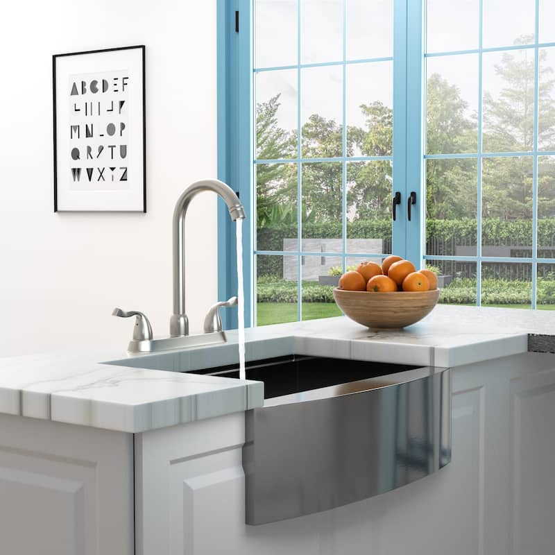8.7 Inch Centerset Kitchen Sink Faucet Modern 2 Hole Kitchen Faucet with Double Handle Vanity Tap with 360 Degree Swivel Spout