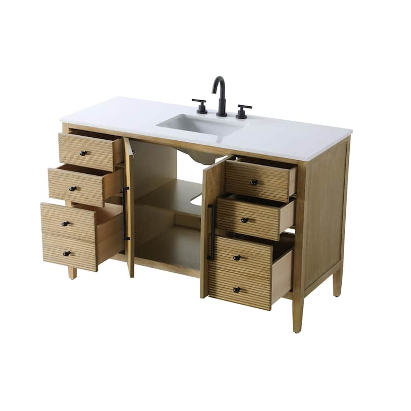Elegant Lighting VF29654 Blakely 54" Free Standing Single Basin Vanity