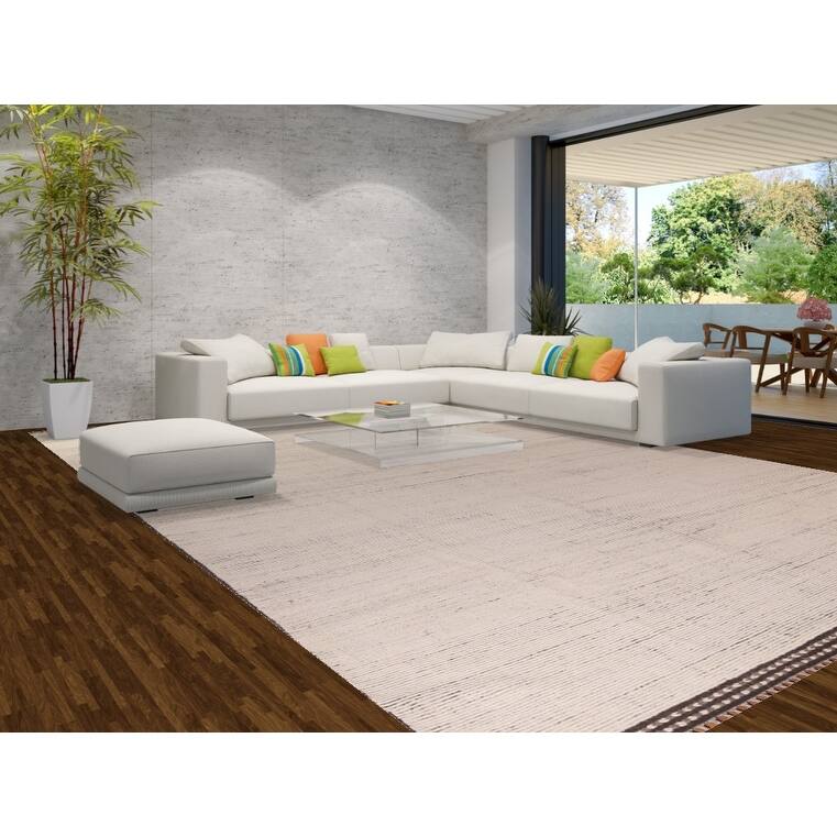 Ivory Moroccan Oriental Large Area Rug Hand-Knotted Wool Carpet - 12'0"x 18'7"