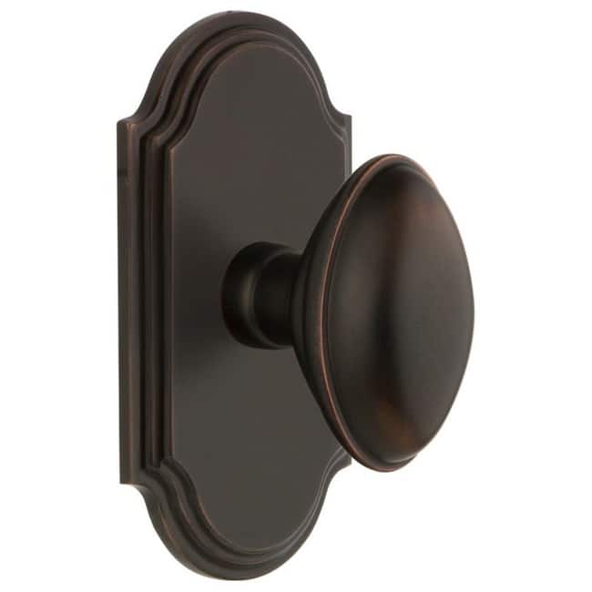 Grandeur Arc Solid Brass Single Dummy Door Knob with Eden Prairie Knob