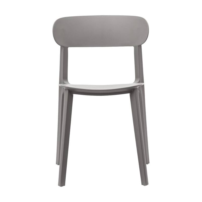 Commercial All-Weather Resin Stack Chair with Contoured Backrest-Set of 2 - 19"W x 19.5"D x 31"H