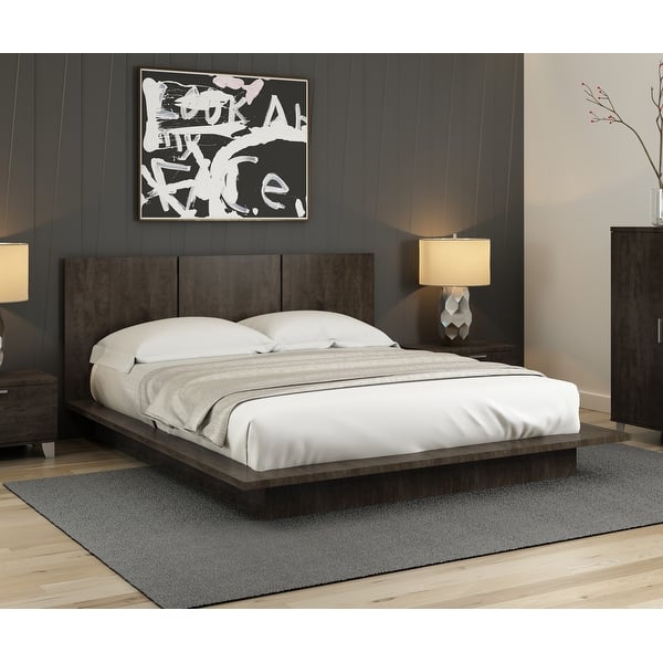 Stellar Home Furniture Queen Platform Bed with Headboard in Brown