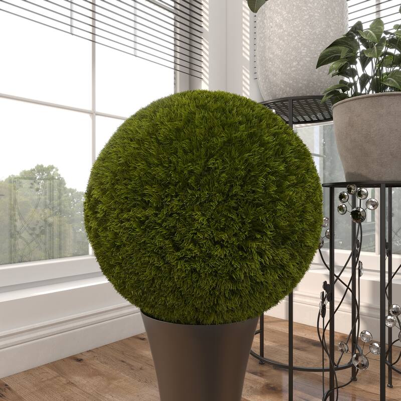 Green Faux Foliage Boxwood Topiary Artificial Foliage Ball - 15 x 15 x 15
