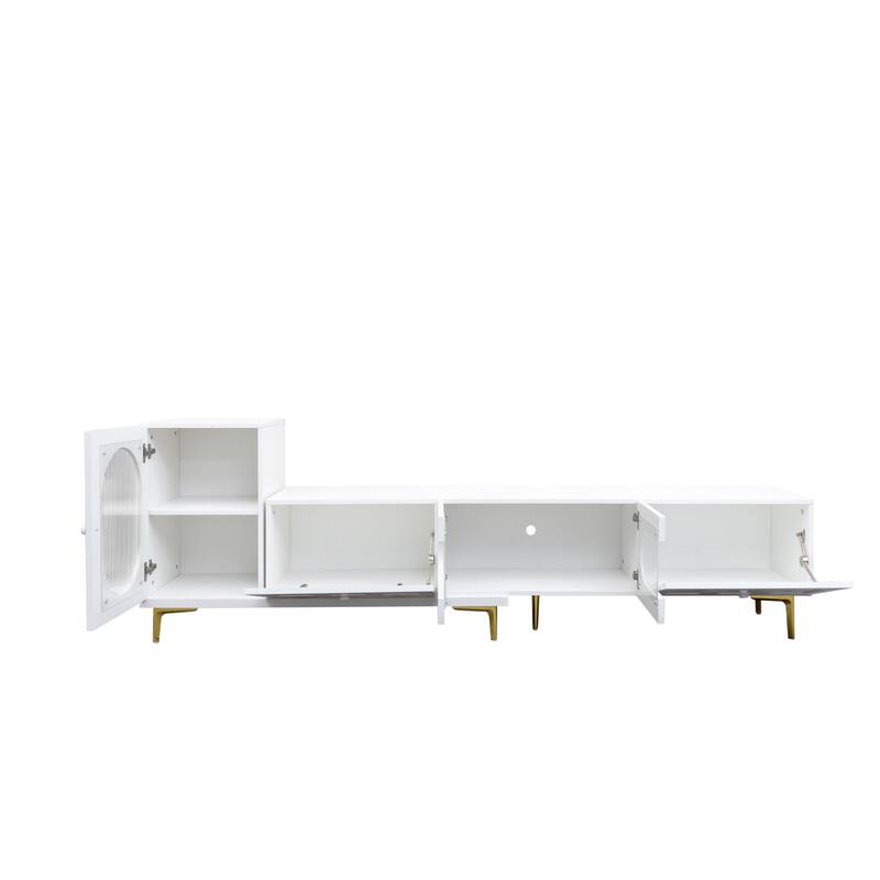 Wood Extendable TV Stand Rectangle Entertainment Center