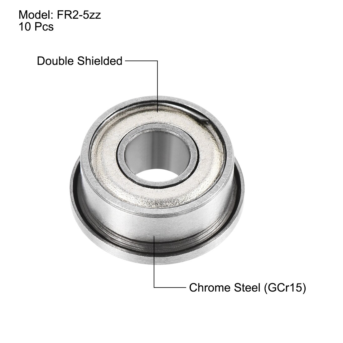 Flange Ball Bearing Double Metal Shielded Chrome Steel Bearings, Deep Groove Ball Bearings
