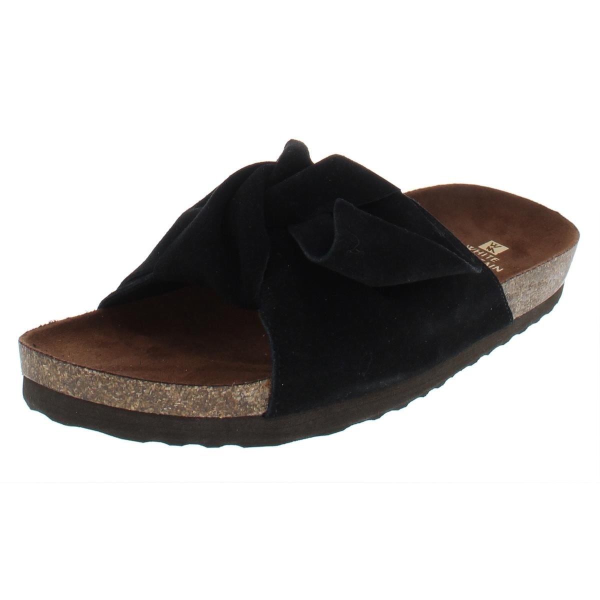 WHITE MOUNTAIN Womens Henley Suede Slides Flats