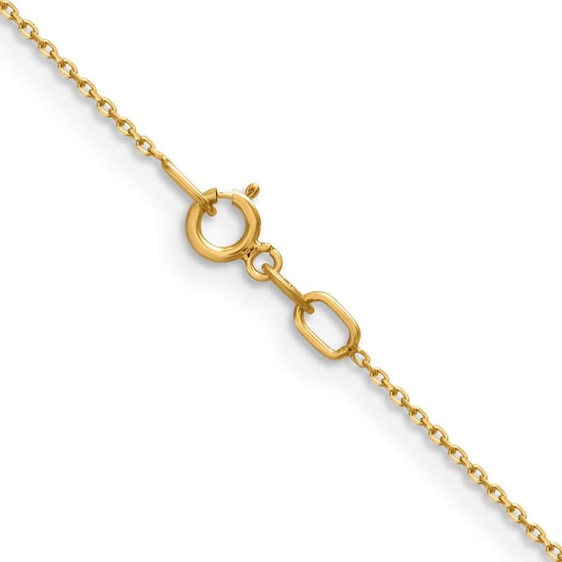 Curata 14k Yellow Gold .85mm Diamond Cut Rolo Chain Necklace (Spring Ring)