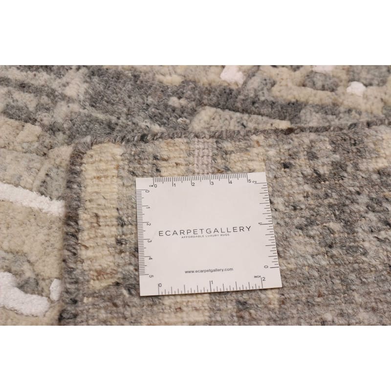ECARPETGALLERY Hand-knotted Alma Grey Silk, Wool Rug - 7'10 x 9'9