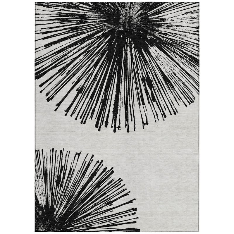 HomeRoots Abstract Transitional Rectangle Outdoor Rug