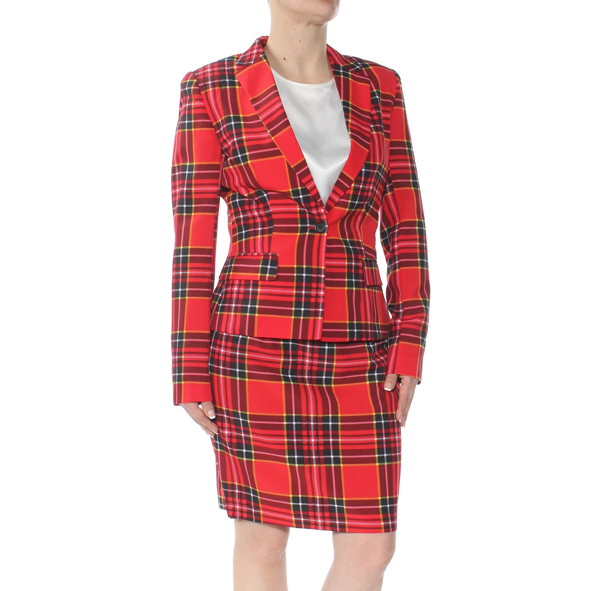 red plaid suit womens