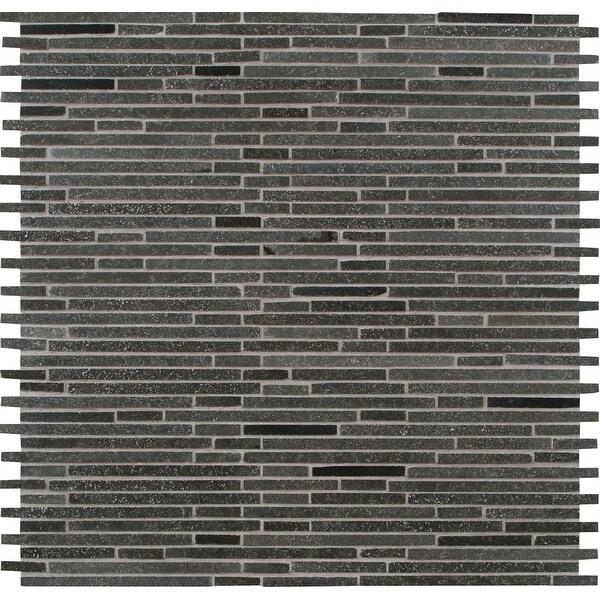 MSI SMOT-BMP10MM 12" x 12" Linear Mosaic Sheet - Honed Stone Visual - Sold by Carton (10 SF/Carton) - Basalt Blue