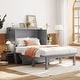 preview thumbnail 1 of 16, Murphy Bed Cabinet Bed with 2 Removable Shelves and USB Port-Full, Grey Grey - Full