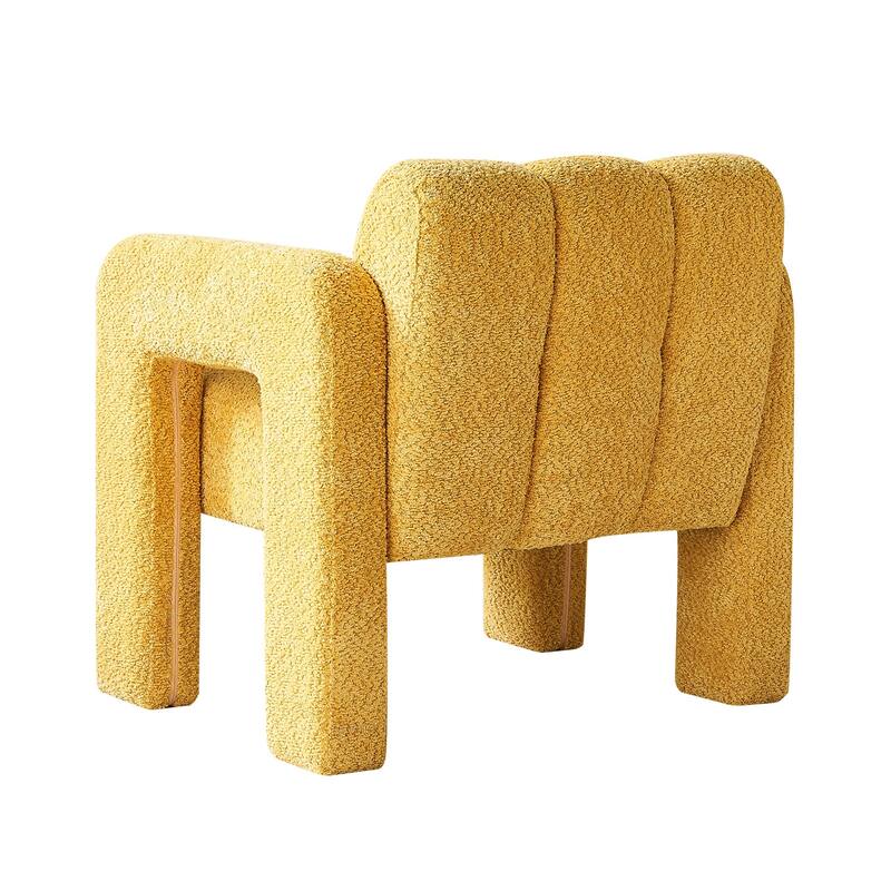 Yellow Modern 31.1" Upholstered Accent Chair with High-Density Foam and Solid Wood Frame