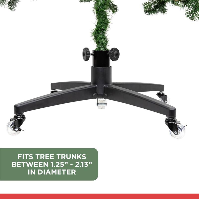 Rolling Christmas Tree Stand for up to 9 Foot Artificial Trees - Heavy-Duty Artificial Xmas Tree Stand Base - Black
