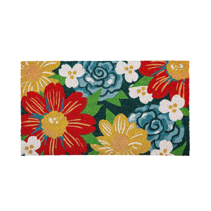 28 in. x 16 in. Big Bold Florals Coir Mat
