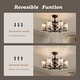 preview thumbnail 17 of 21, 6-Light Smart Crystal Column Caged Ceiling Fan Light - 27 inch-6 Lights