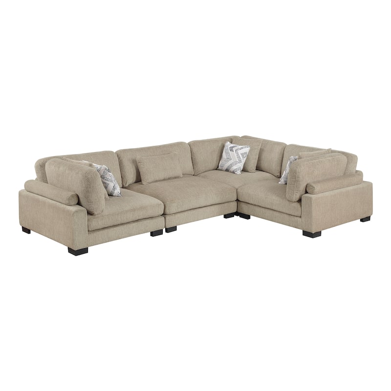 Abbeville Microfiber 4-Piece Modular Sectional - Brown
