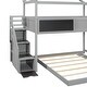 preview thumbnail 9 of 16, Twin over Full House Bunk Bed with Storage and Blackboard