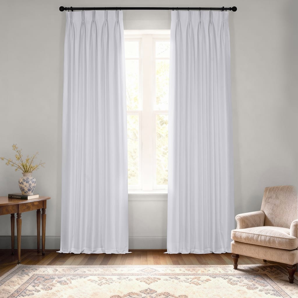 Exclusive Fabrics Solid Vintage Textured Faux Dupioni Silk Pleated Blackout Curtain (1 Panel)