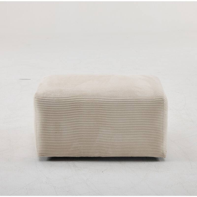 33.46 in. W Corduroy Boneless Rectangle Ottoman
