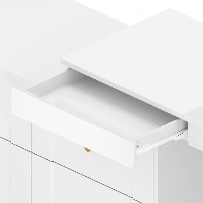 Versatile Vanity Desk with Mirror and Abundant Storage for Bedroom