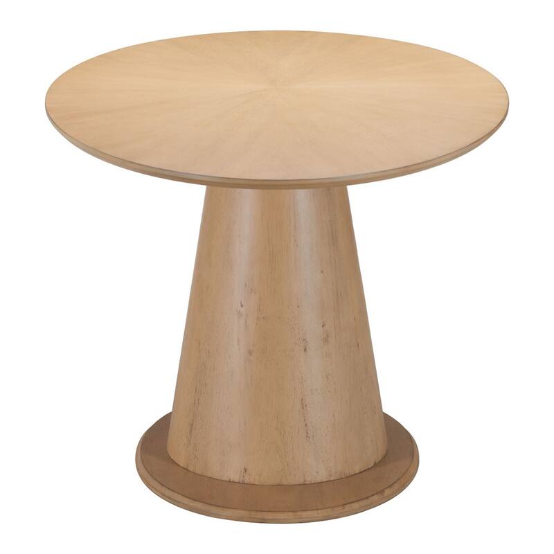 HomeRoots 71" Natural Solid Wood Pedestal Base Oval Dining Table - 71.00 in. x 30.30 in. x 40.00 in.
