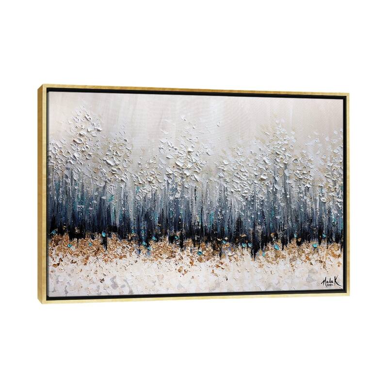 iCanvas "Simple Sophistication - Blue White Neutral" by Nada Khatib Framed Canvas Print - Gold - 26x40