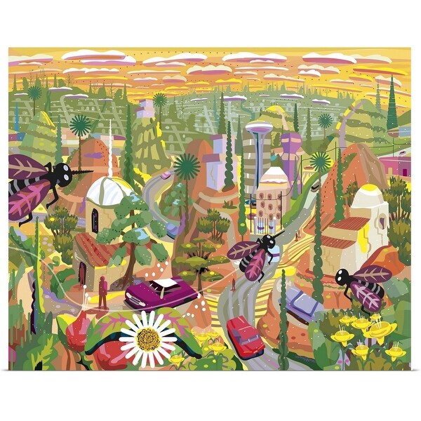 "Mediterranean Fantasy Landscape" Poster Print