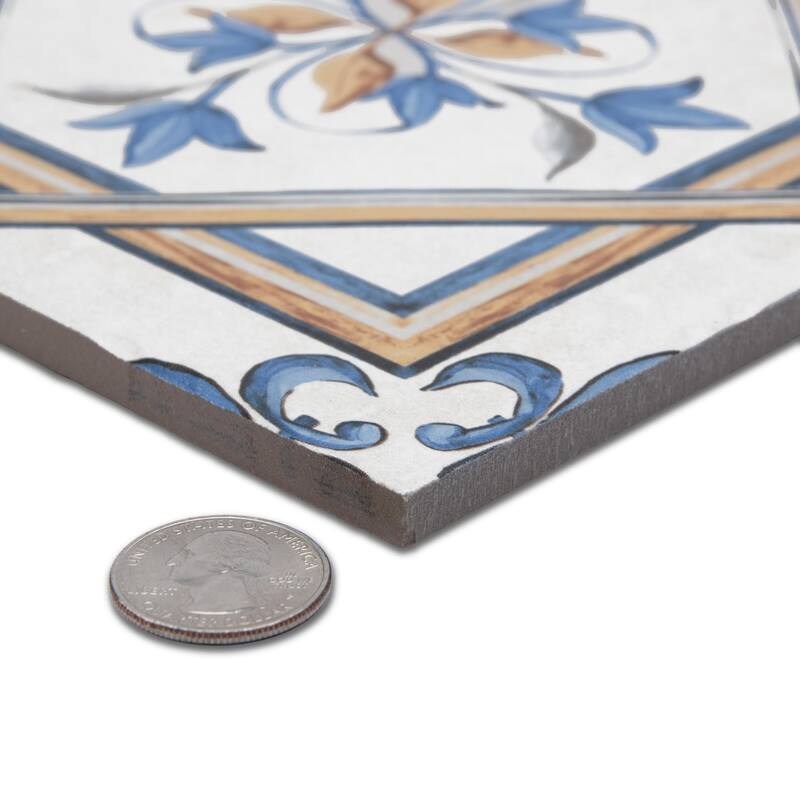Merola Tile Toscana Giotto Decoro Mix 7-7/8" x 7-7/8" Porcelain Floor and Wall Tile