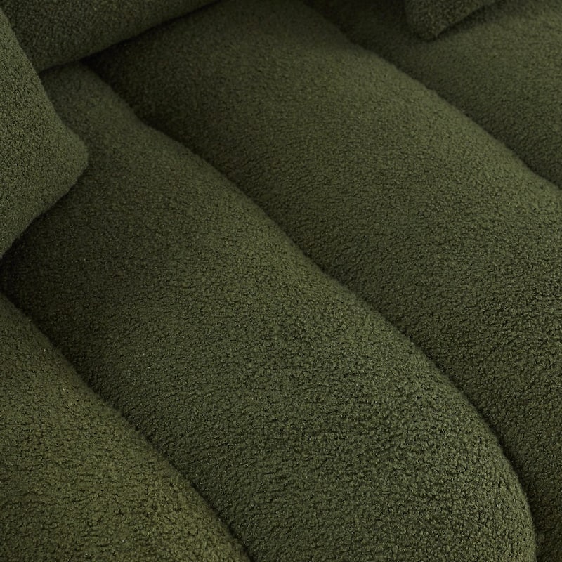 79.5" Premium Teddy Fabric Sofa with Pillows