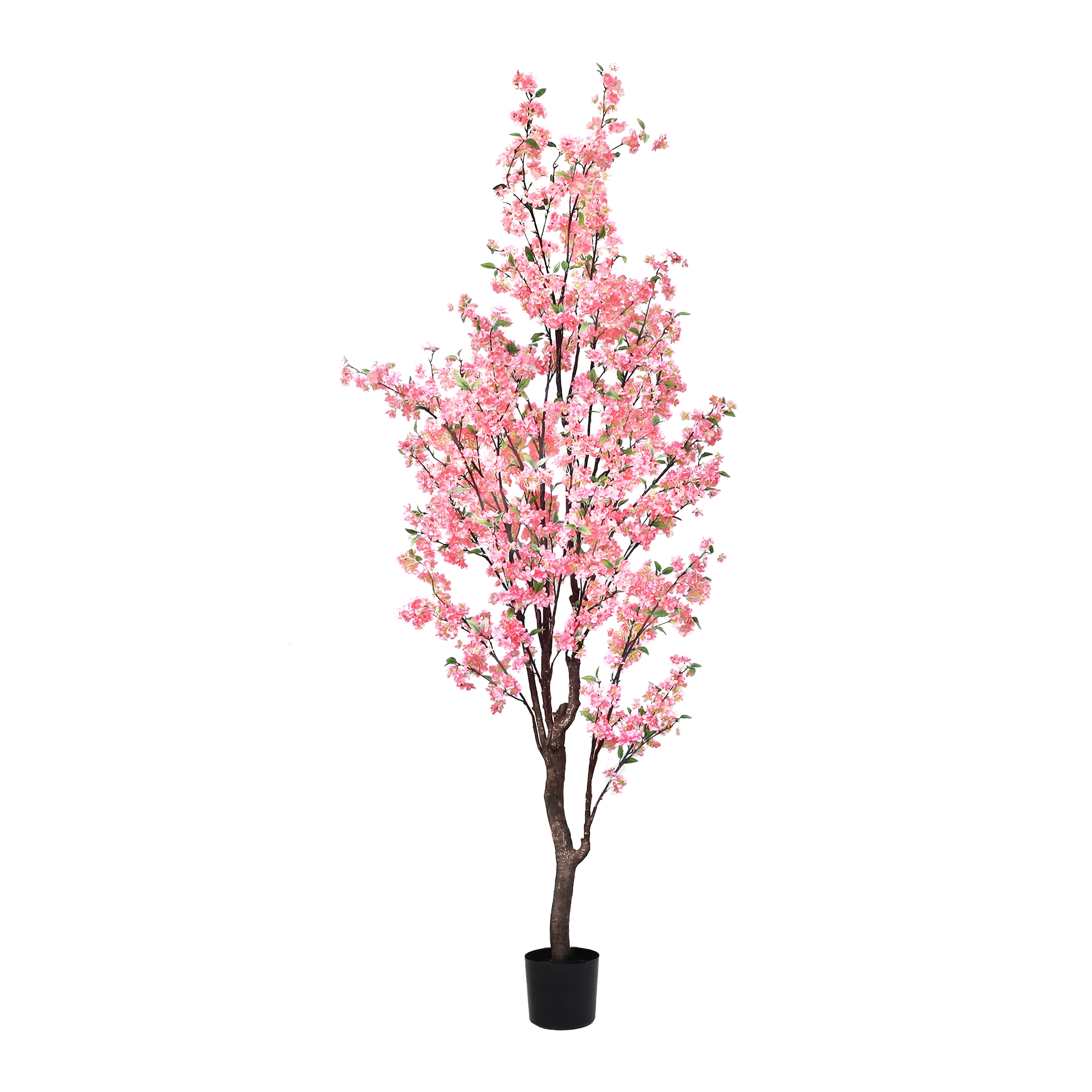 8.5ft Pink Artificial Cherry Blossom Flower Tree Plant in Black Pot - 102" H x 46" W x 42" DP