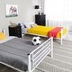 preview thumbnail 2 of 9, Walker Edison Abner White Metal Twin over Twin Bunk Bed