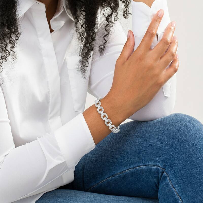 5 Cttw Natural Diamond 10KT White Gold Bracelet