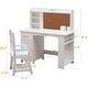 preview thumbnail 2 of 3, Kids Study Desk and Chair Set, Features Bookshelf, Bulletin Board, and Cabinets