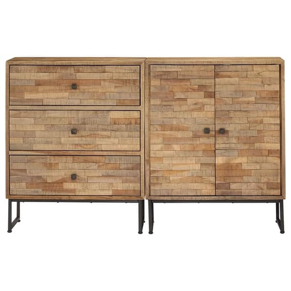 Shop Vidaxl Sideboard Set 2 Pieces Reclaimed Teak Wood Free