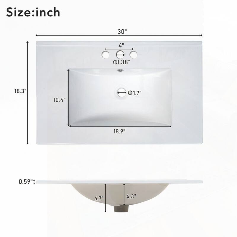 Bathroom Vanity with Single Sink - Blue