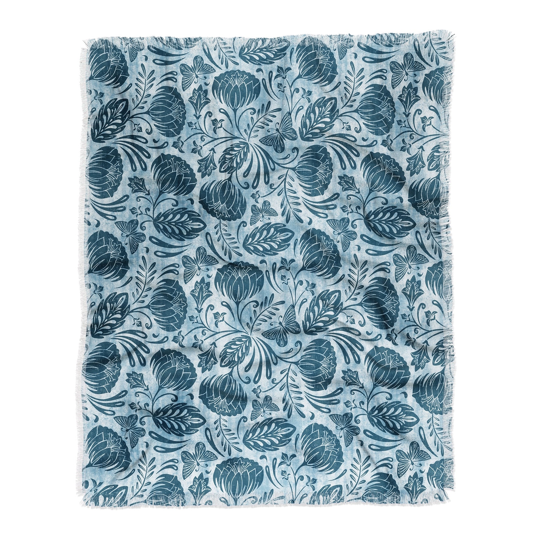 Heather Dutton Arabella Washed Indigo Made To Order Throw Blanket