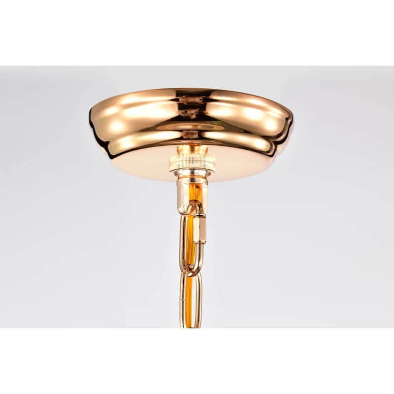 Lucilia 18 Inch Modern-Glam Style Gold Polished Finish Pendant Crystal Lighted Chandelier 4-Light - N/A