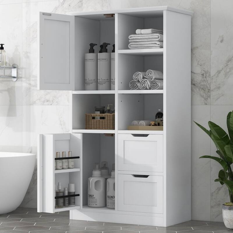 Bathroom Storage Cabinet with Doors and Drawers