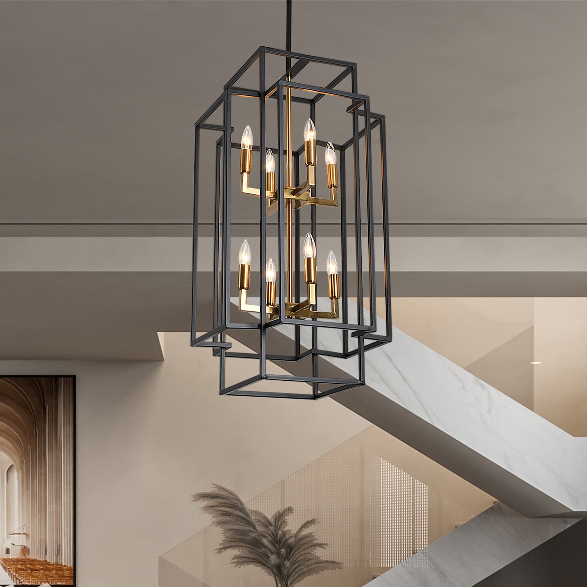 8 light lantern shop chandelier