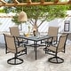 preview thumbnail 2 of 92, Versatile Outdoor Dining Sets w Swivel/Folding Chairs & Steel Slat Table and HDPE Dining Table Set for Gardens, Patios 5-Piece - Swivel-Brown