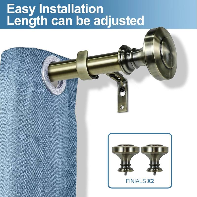 1-inch Diameter Semplice Adjustable Single Drapery Curtain Rod
